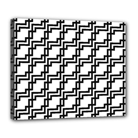 Pattern Monochrome Repeat Deluxe Canvas 24  X 20  (stretched) by Apen