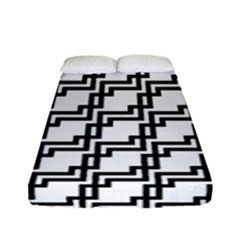 Pattern Monochrome Repeat Fitted Sheet (full/ Double Size) by Apen