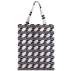 Pattern Monochrome Repeat Zipper Classic Tote Bag by Apen