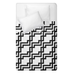 Pattern Monochrome Repeat Duvet Cover Double Side (single Size) by Apen