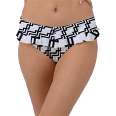 Pattern Monochrome Repeat Frill Bikini Bottoms by Apen