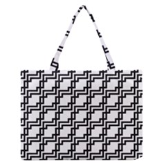 Pattern Monochrome Repeat Zipper Medium Tote Bag by Apen