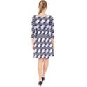 Pattern Monochrome Repeat Quarter Sleeve Front Wrap Dress View2