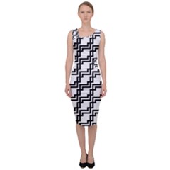 Pattern Monochrome Repeat Sleeveless Pencil Dress by Apen