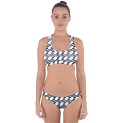 Pattern Monochrome Repeat Cross Back Hipster Bikini Set by Apen