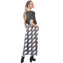 Pattern Monochrome Repeat Velour Split Maxi Skirt View2