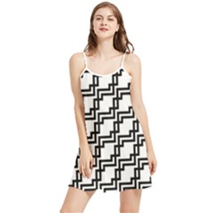 Pattern Monochrome Repeat Summer Frill Dress by Apen