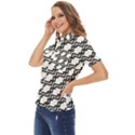 Pattern Monochrome Repeat Women s Short Sleeve Double Pocket Shirt View3