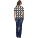 Pattern Monochrome Repeat Women s Short Sleeve Double Pocket Shirt View4