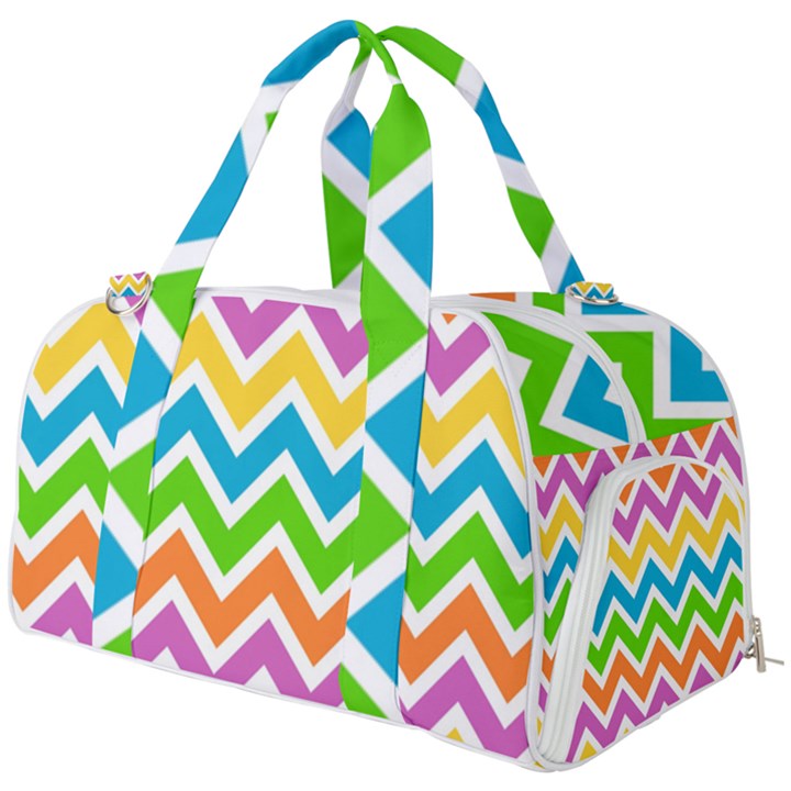 Chevron Pattern Design Texture Burner Gym Duffel Bag