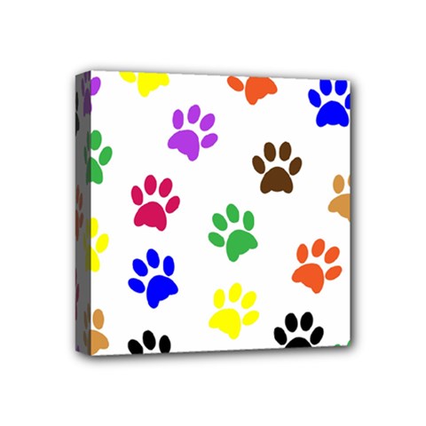 Pawprints Paw Prints Paw Animal Mini Canvas 4  X 4  (stretched) by Apen