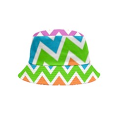 Chevron Pattern Design Texture Inside Out Bucket Hat (kids) by Apen