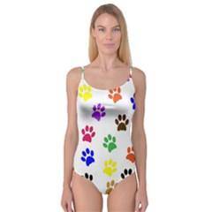 Pawprints Paw Prints Paw Animal Camisole Leotard  by Apen