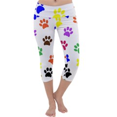 Pawprints Paw Prints Paw Animal Capri Yoga Leggings by Apen