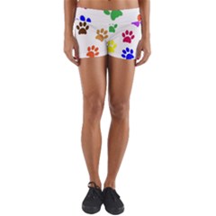 Pawprints Paw Prints Paw Animal Yoga Shorts by Apen