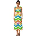 Chevron Pattern Design Texture Tie-Strap Tiered Midi Chiffon Dress View1