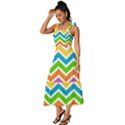 Chevron Pattern Design Texture Tie-Strap Tiered Midi Chiffon Dress View2