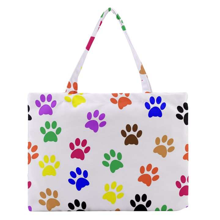 Pawprints Paw Prints Paw Animal Zipper Medium Tote Bag