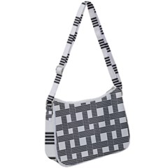 Seamless Stripe Pattern Lines Zip Up Shoulder Bag