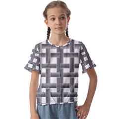 Seamless Stripe Pattern Lines Kids  Cuff Sleeve Scrunch Bottom T-shirt