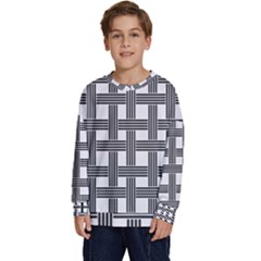 Seamless Stripe Pattern Lines Kids  Crewneck Sweatshirt