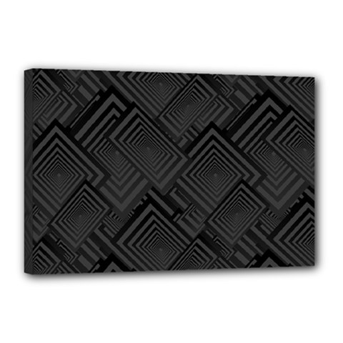 Diagonal Square Black Background Canvas 18  X 12  (stretched)