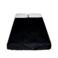 Diagonal Square Black Background Fitted Sheet (full/ Double Size)