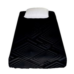 Diagonal Square Black Background Fitted Sheet (single Size)