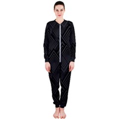 Diagonal Square Black Background Onepiece Jumpsuit (ladies)