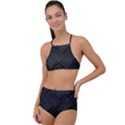 Diagonal Square Black Background Halter Tankini Set View1