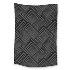 Diagonal Square Black Background Large Tapestry