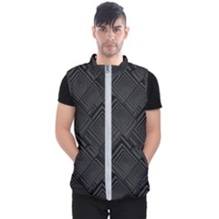 Diagonal Square Black Background Men s Puffer Vest