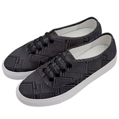 Diagonal Square Black Background Women s Classic Low Top Sneakers