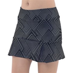 Diagonal Square Black Background Classic Tennis Skirt