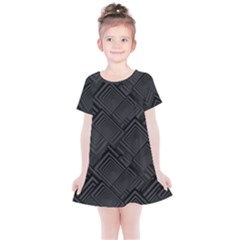 Diagonal Square Black Background Kids  Simple Cotton Dress