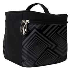 Diagonal Square Black Background Make Up Travel Bag (small)