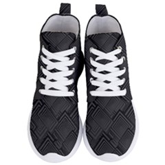 Diagonal Square Black Background Women s Lightweight High Top Sneakers