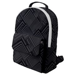 Diagonal Square Black Background Flap Pocket Backpack (small)