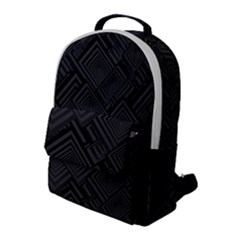 Diagonal Square Black Background Flap Pocket Backpack (large)