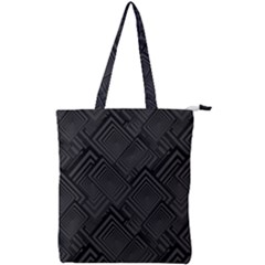 Diagonal Square Black Background Double Zip Up Tote Bag