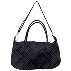 Diagonal Square Black Background Removable Strap Handbag