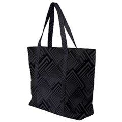 Diagonal Square Black Background Zip Up Canvas Bag