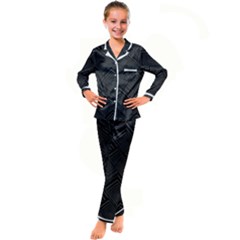 Diagonal Square Black Background Kids  Satin Long Sleeve Pajamas Set