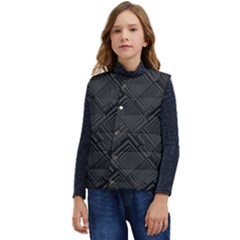 Diagonal Square Black Background Kid s Button Up Puffer Vest	