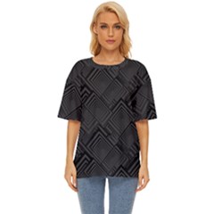 Diagonal Square Black Background Oversized Basic T-shirt