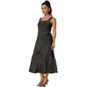 Diagonal Square Black Background Square Neckline Tiered Midi Dress View2