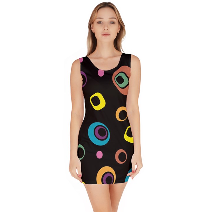 Abstract Background Retro 60s 70s Bodycon Dress