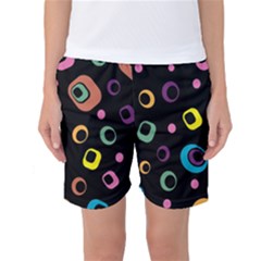 Abstract Background Retro 60s 70s Women s Basketball Shorts