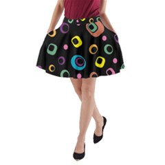 Abstract Background Retro 60s 70s A-line Pocket Skirt