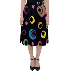 Abstract Background Retro 60s 70s Classic Midi Skirt